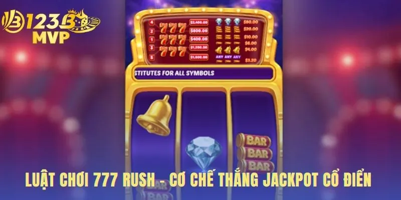777 Rush | Game Nổ Hũ Cổ Điển Săn Jackpot 777 Cùng 123B MVP 3 Luật chơi đơn giản với bố cục 3x3 và 5 dòng trả thưởng cố định